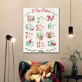 12 Days Of Christmas Wall Art