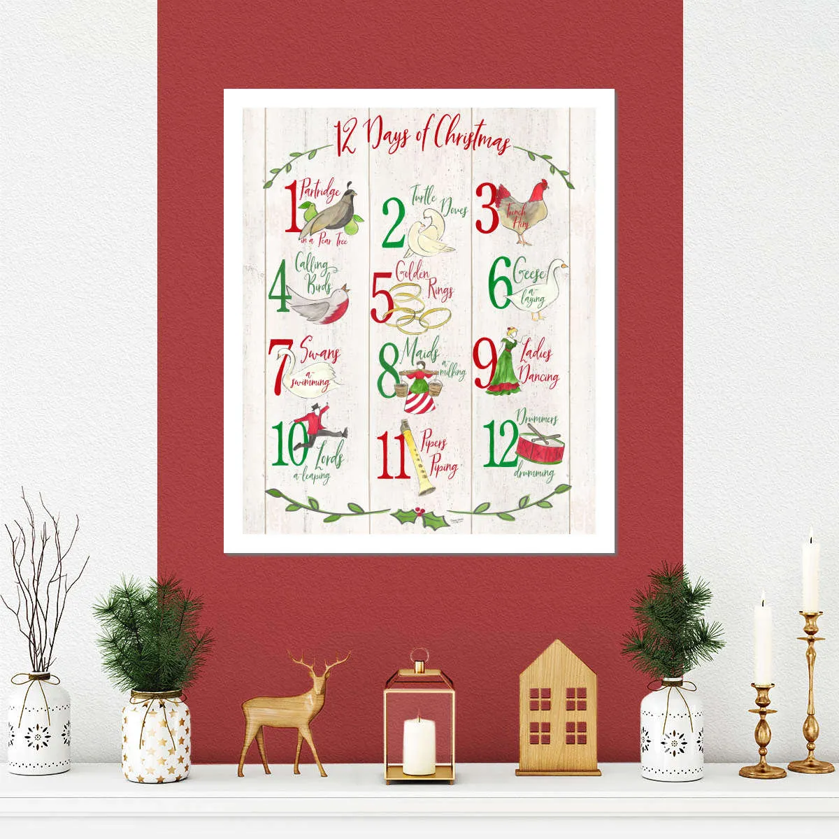 12 Days Of Christmas Wall Art