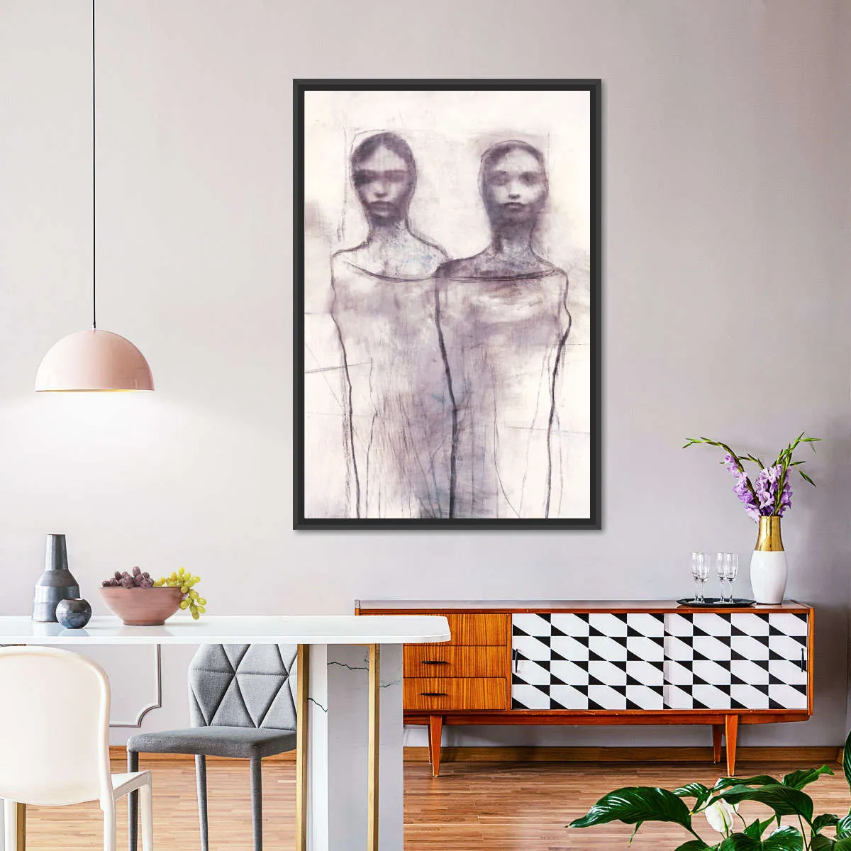 2 Figures Study I Wall Art