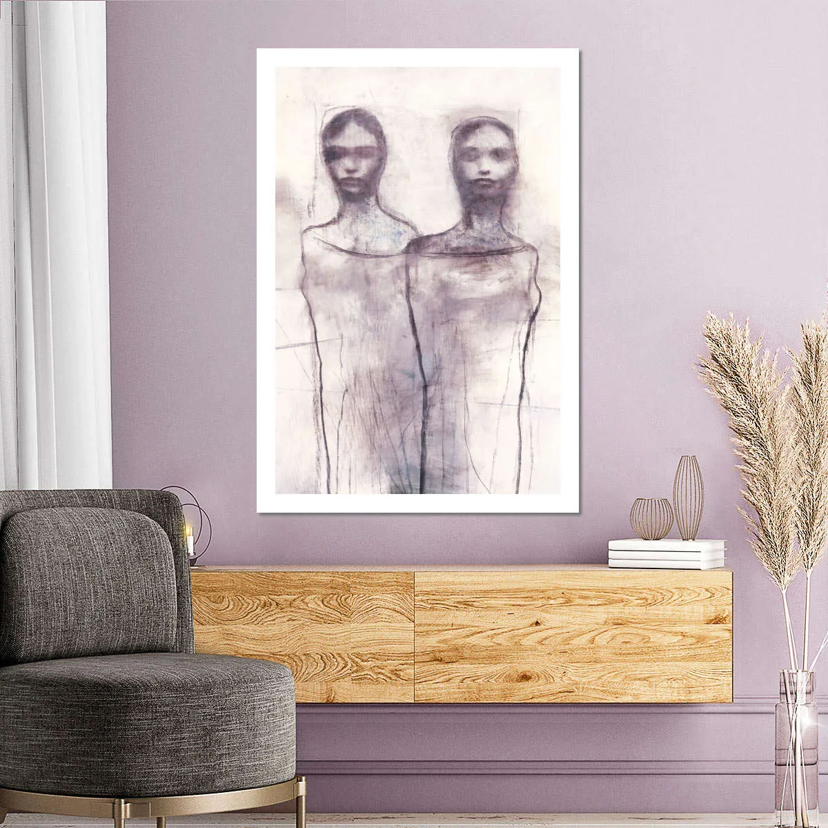 2 Figures Study I Wall Art