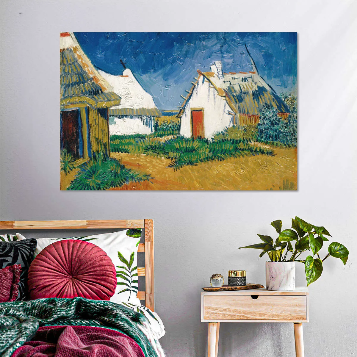 3 White Cottages In Saintes-Maries Wall Art