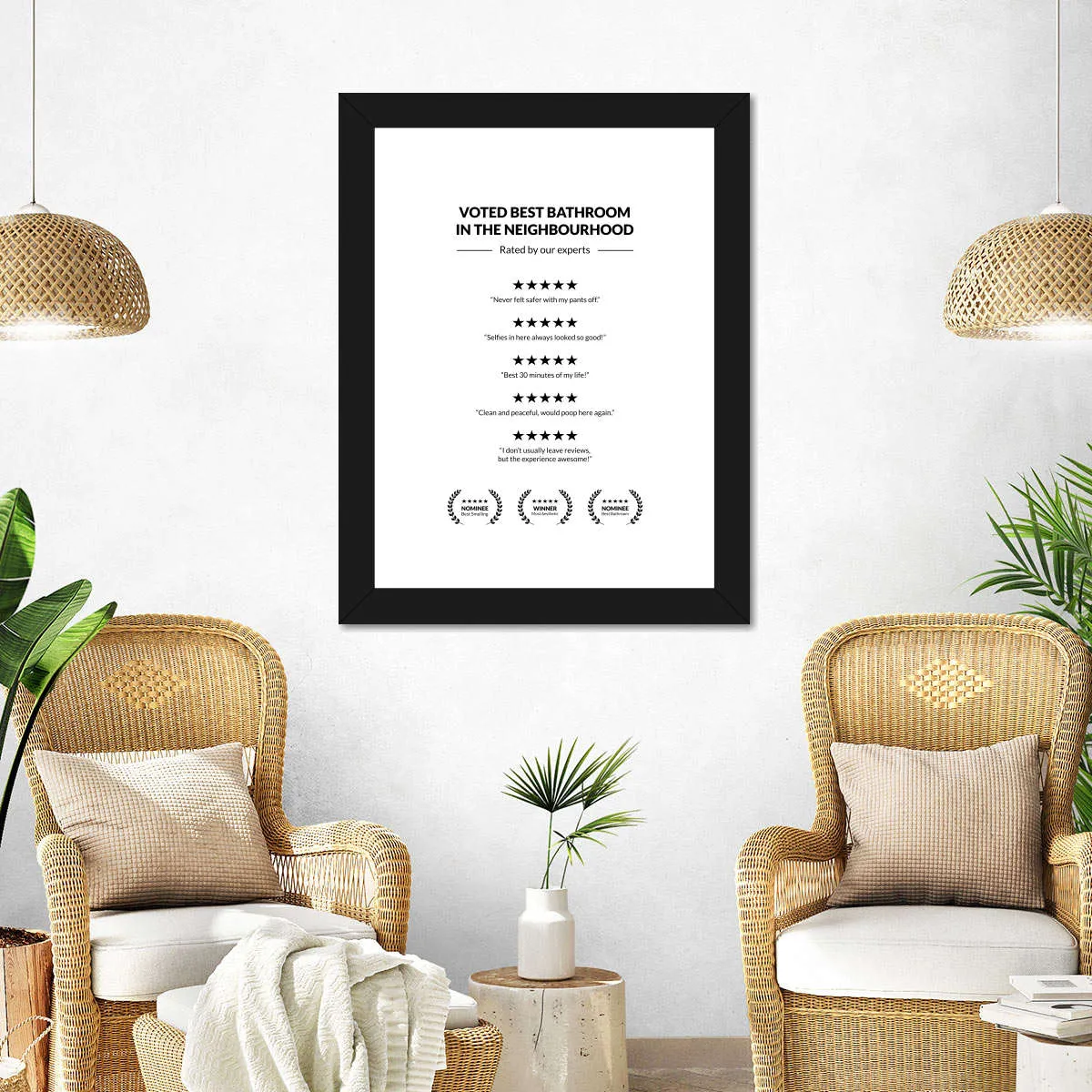 5 Star Bathroom Review Wall Art