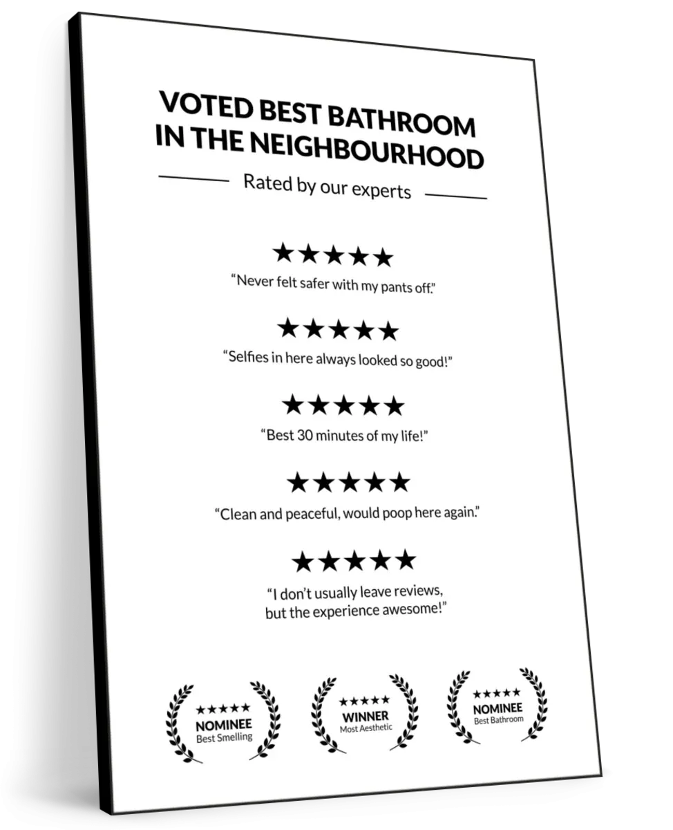 5 Star Bathroom Review Wall Art