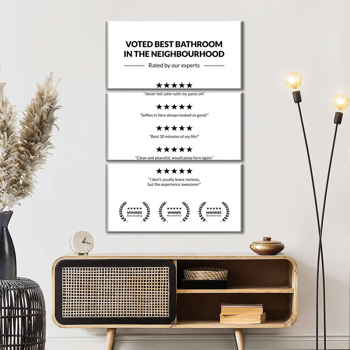 5 Star Bathroom Review Wall Art
