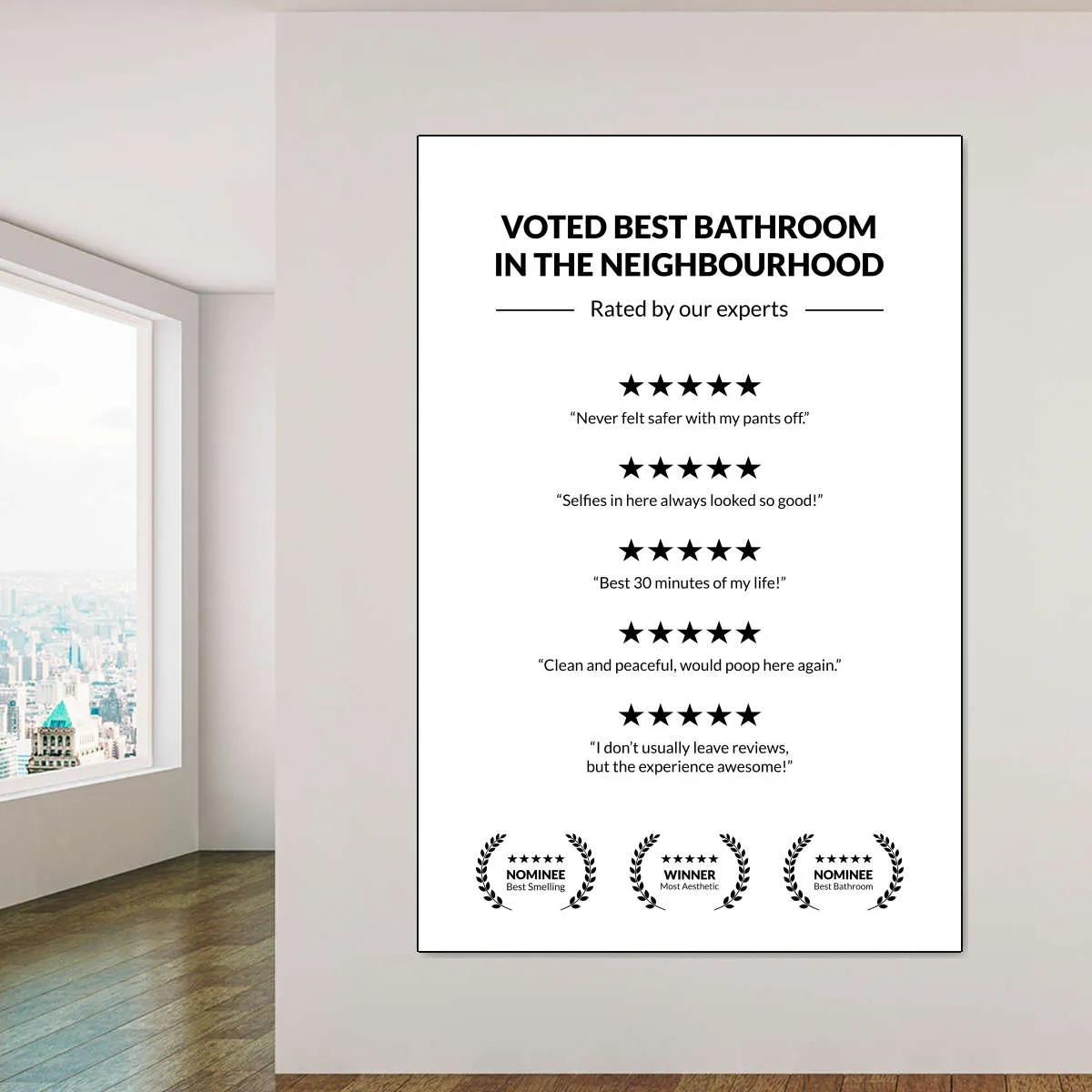 5 Star Bathroom Review Wall Art