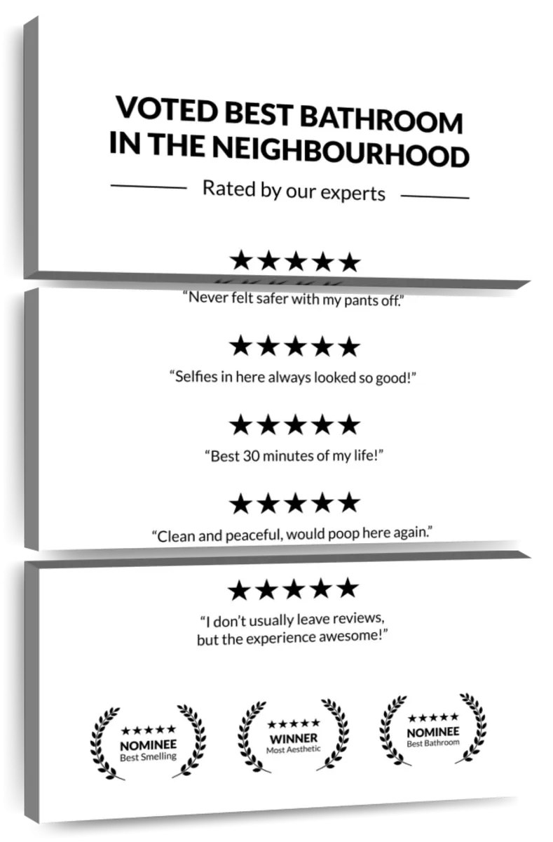 5 Star Bathroom Review Wall Art
