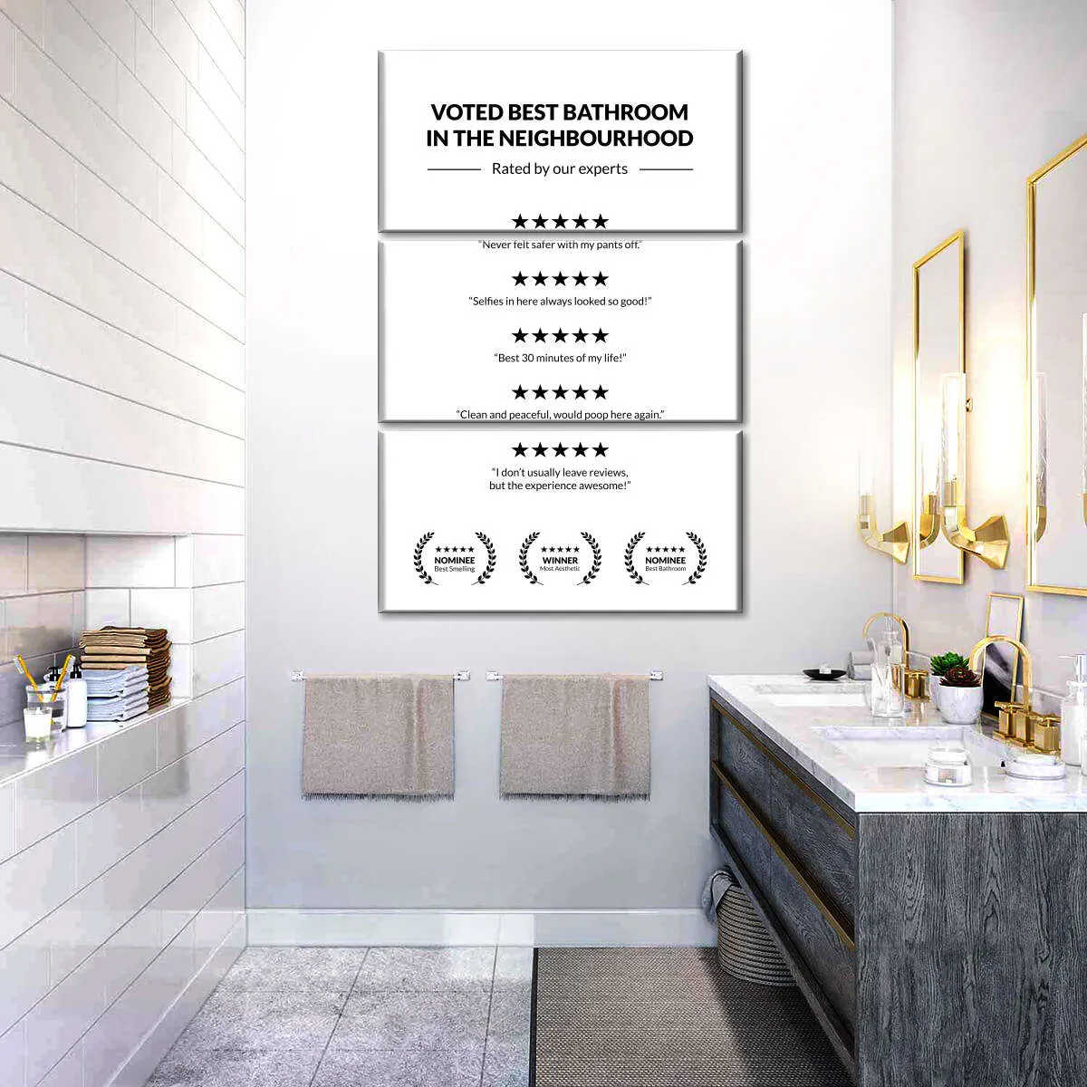 5 Star Bathroom Review Wall Art