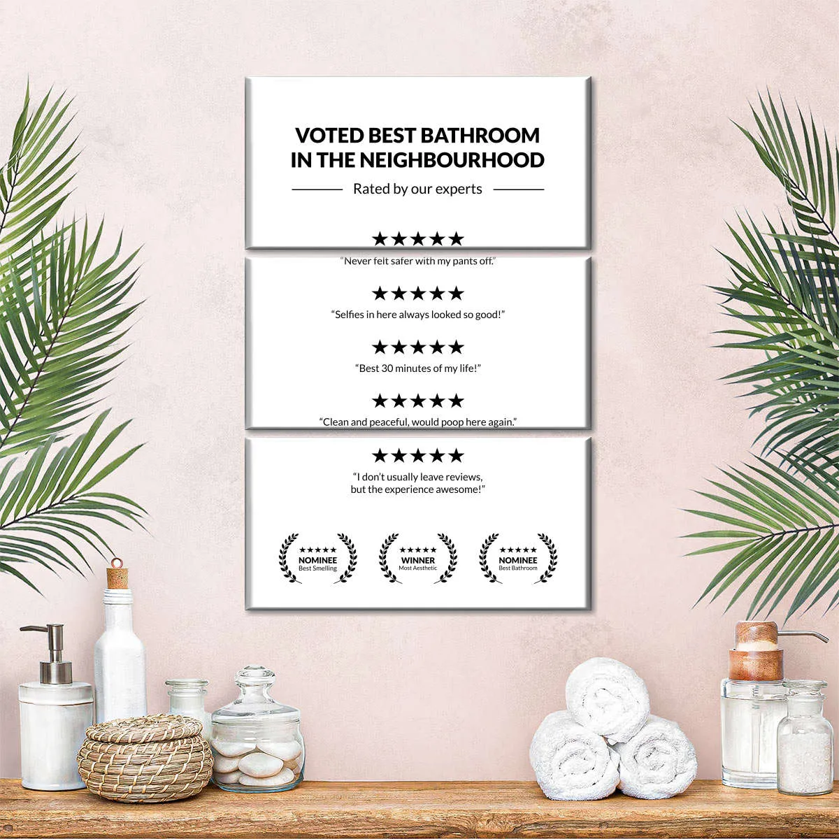 5 Star Bathroom Review Wall Art