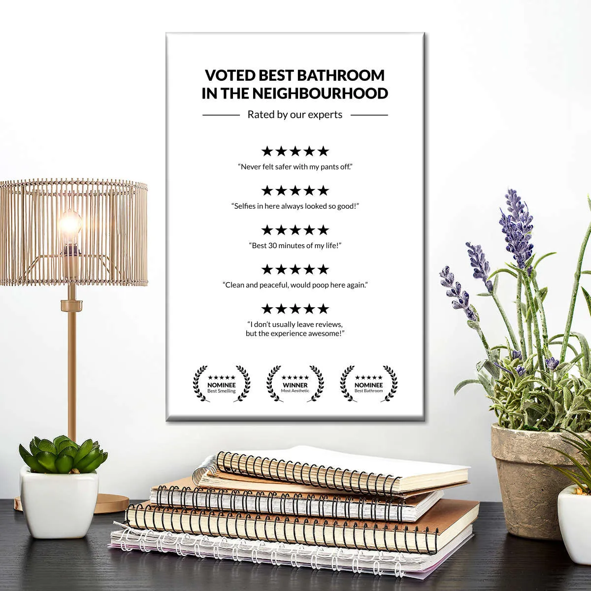 5 Star Bathroom Review Wall Art