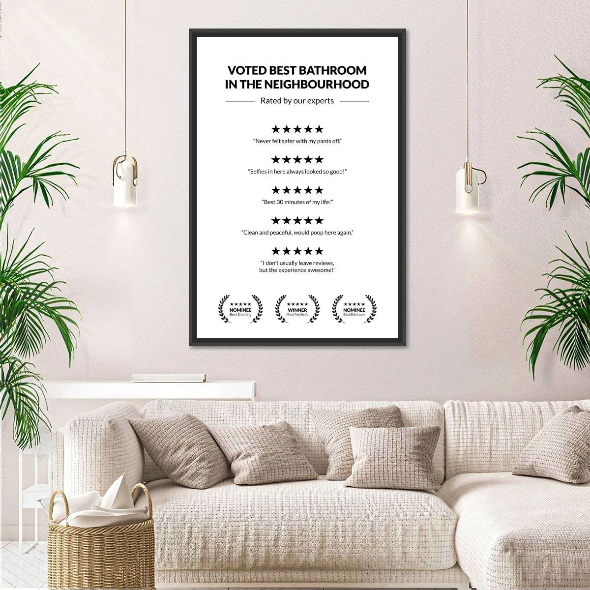 5 Star Bathroom Review Wall Art