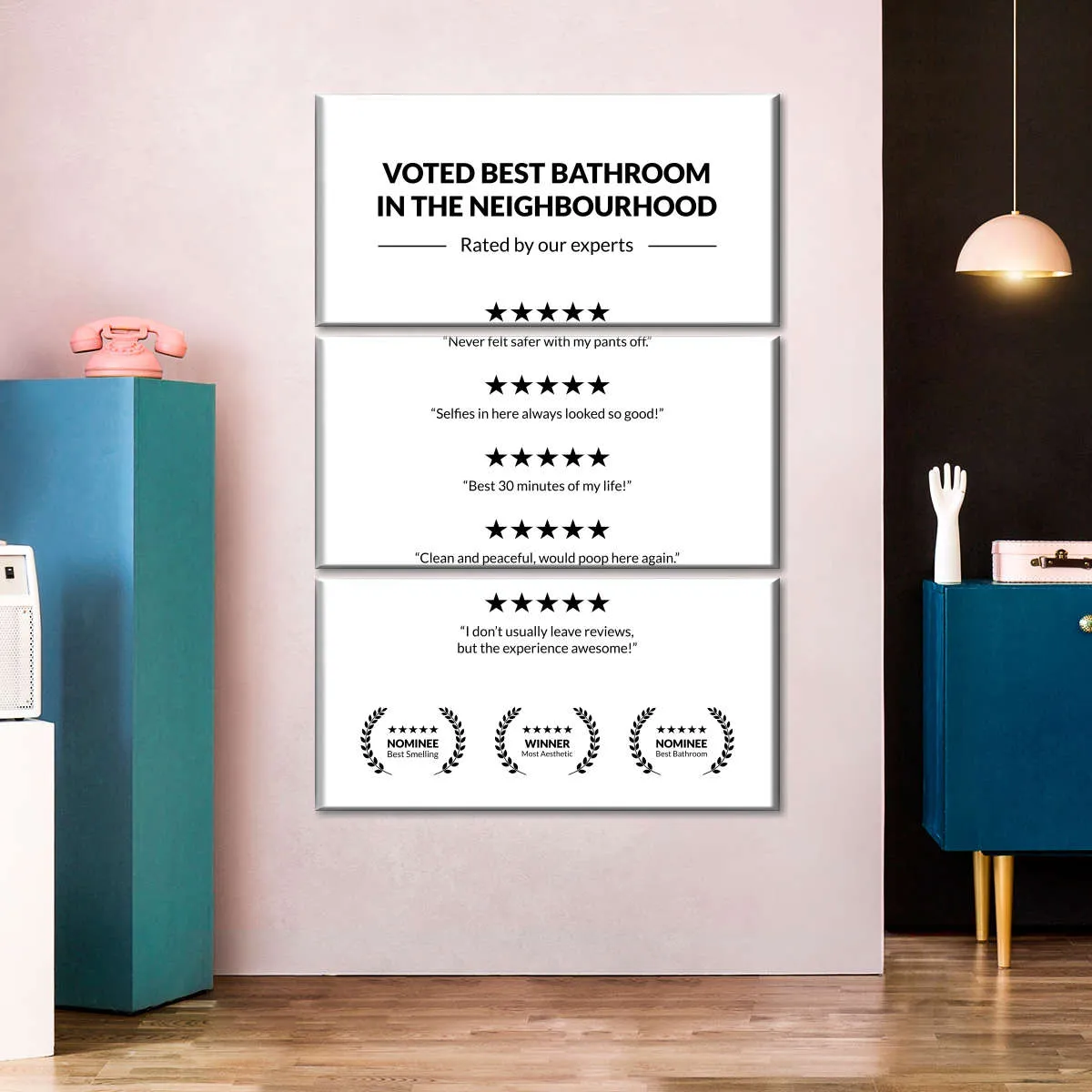 5 Star Bathroom Review Wall Art