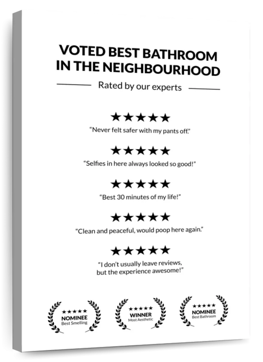 5 Star Bathroom Review Wall Art