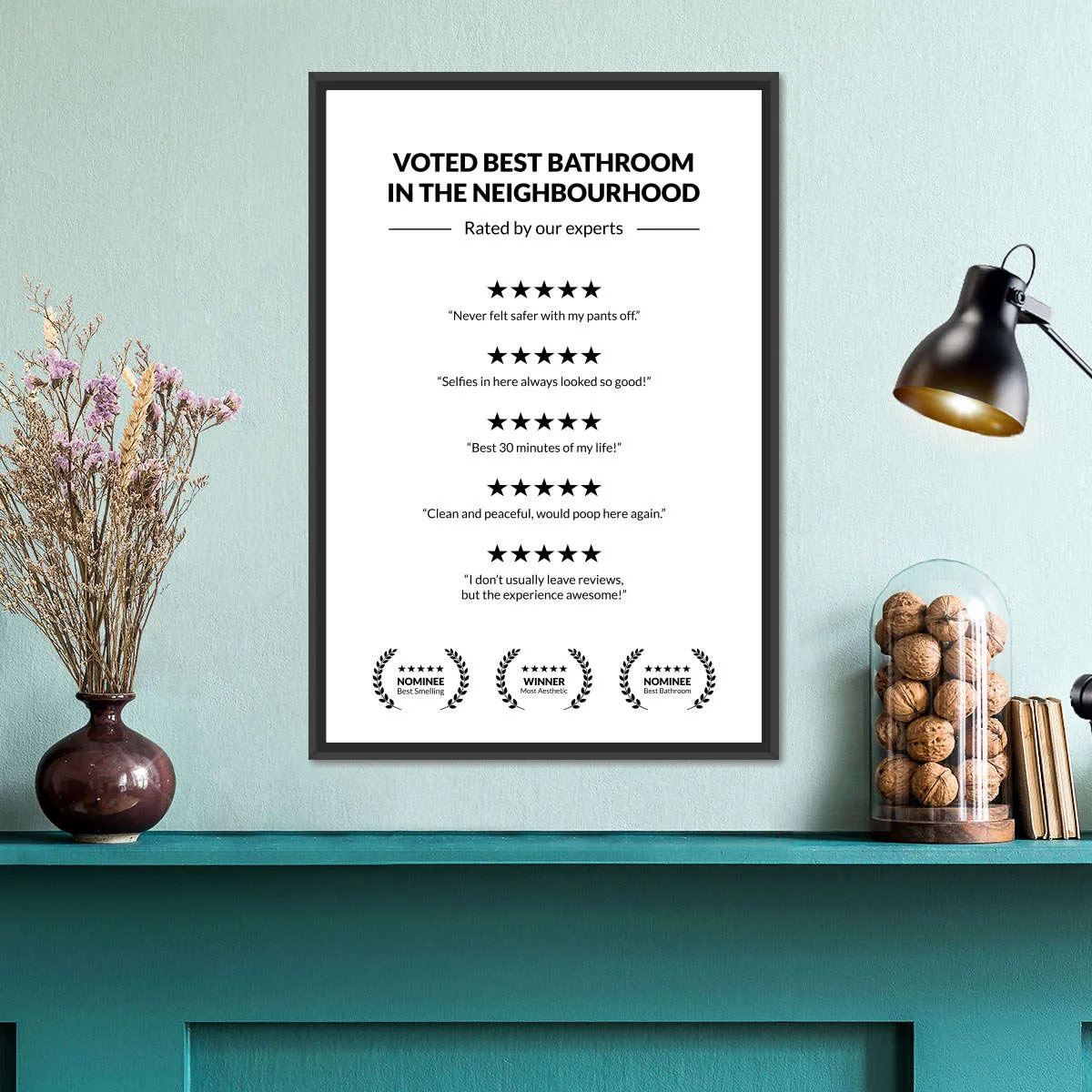 5 Star Bathroom Review Wall Art