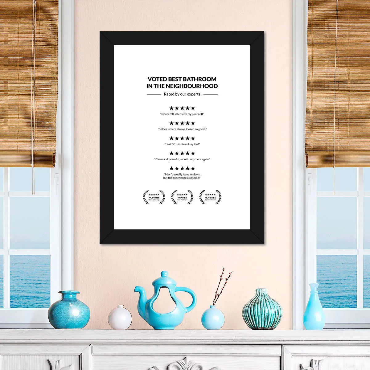 5 Star Bathroom Review Wall Art