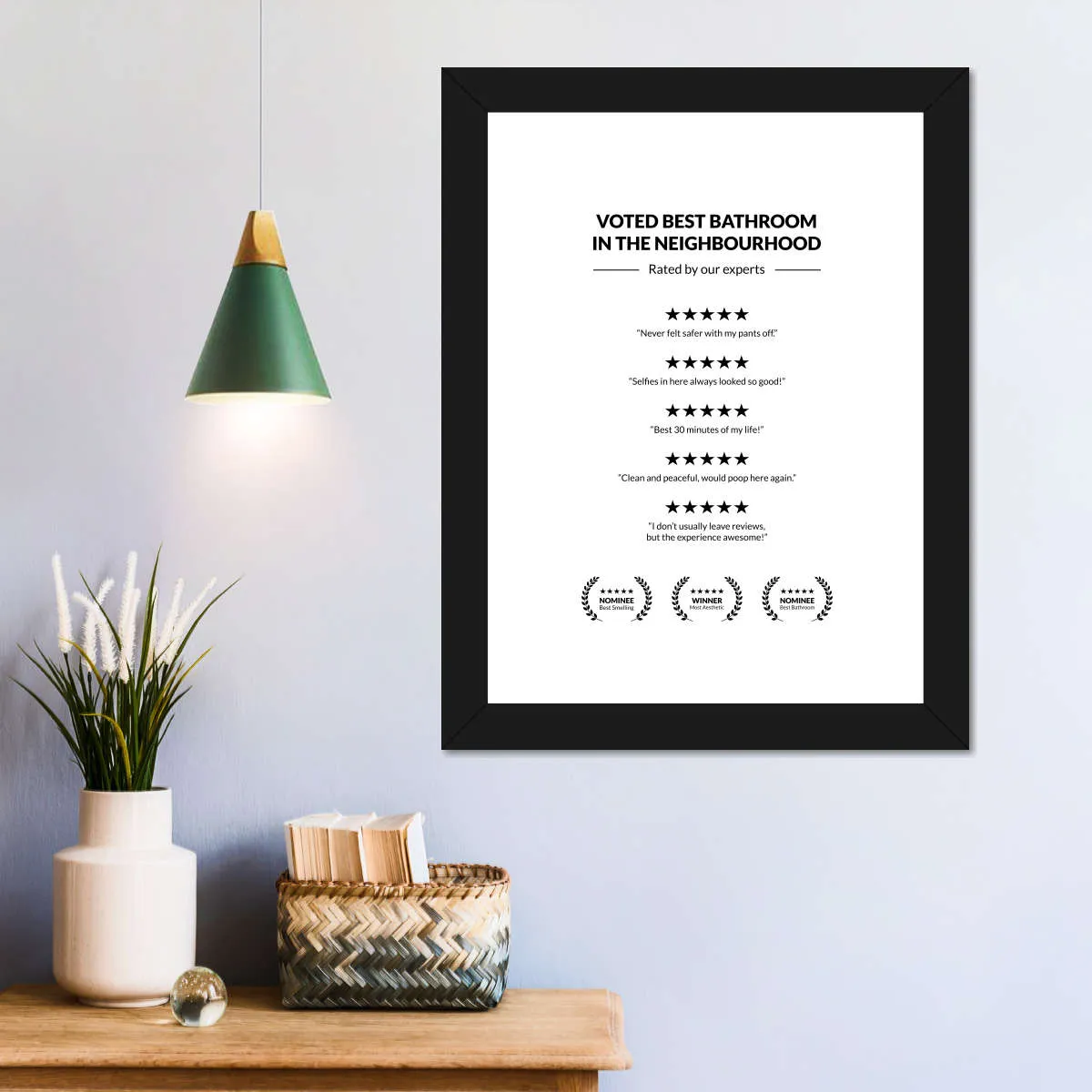 5 Star Bathroom Review Wall Art