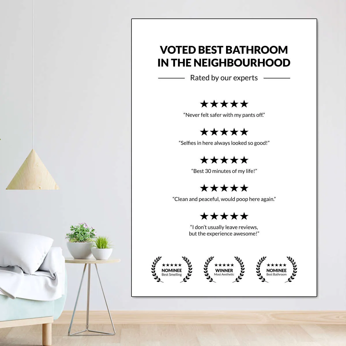 5 Star Bathroom Review Wall Art