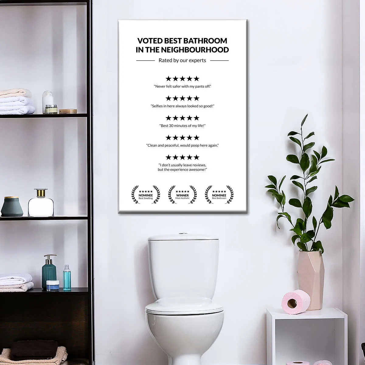 5 Star Bathroom Review Wall Art
