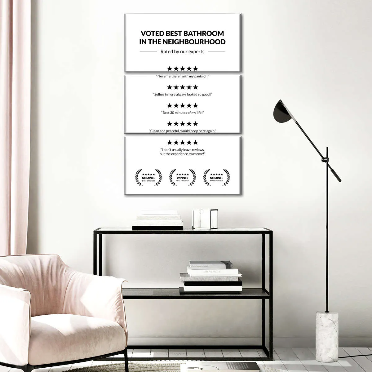 5 Star Bathroom Review Wall Art