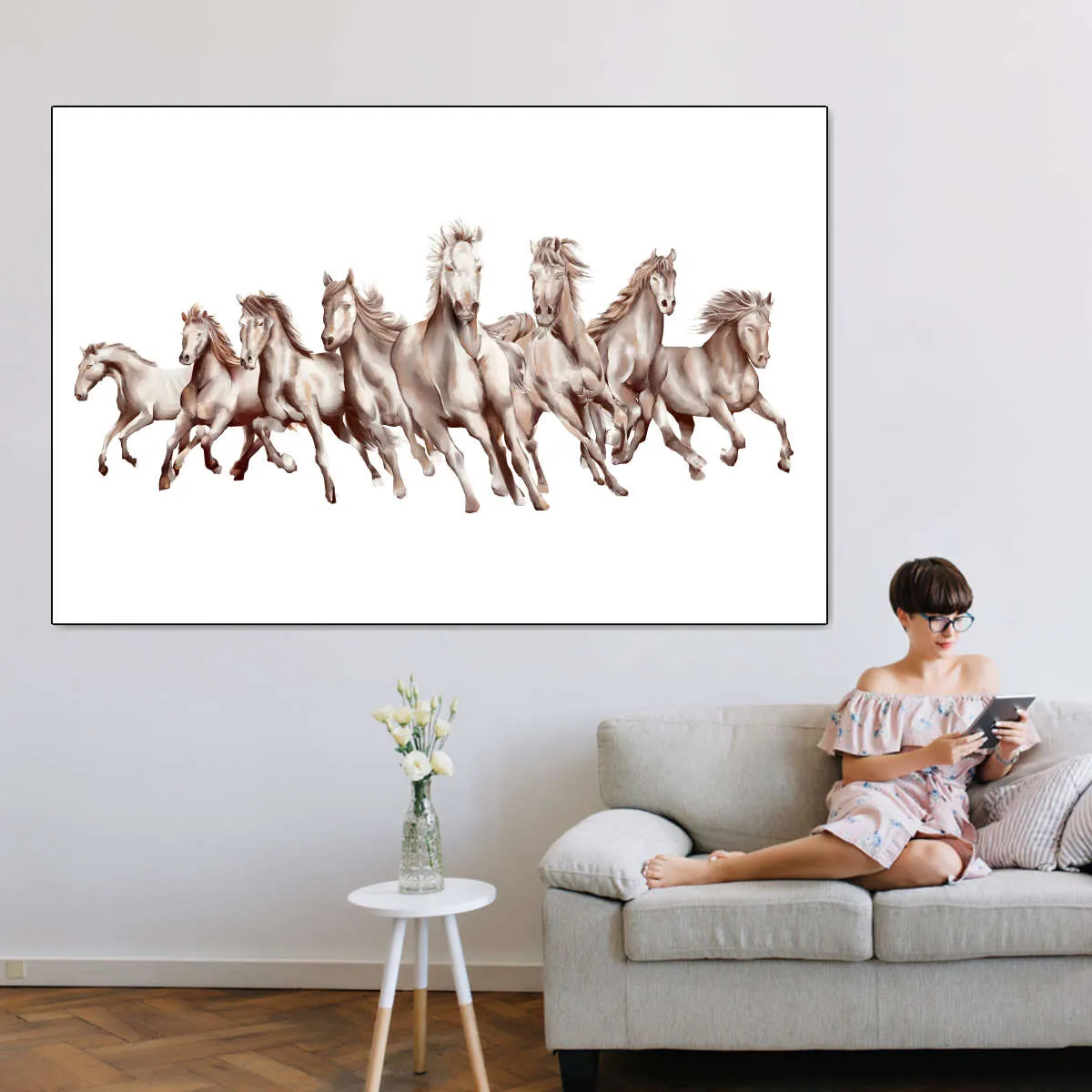 8 Horses Wall Art