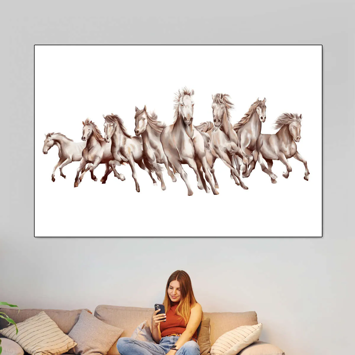 8 Horses Wall Art