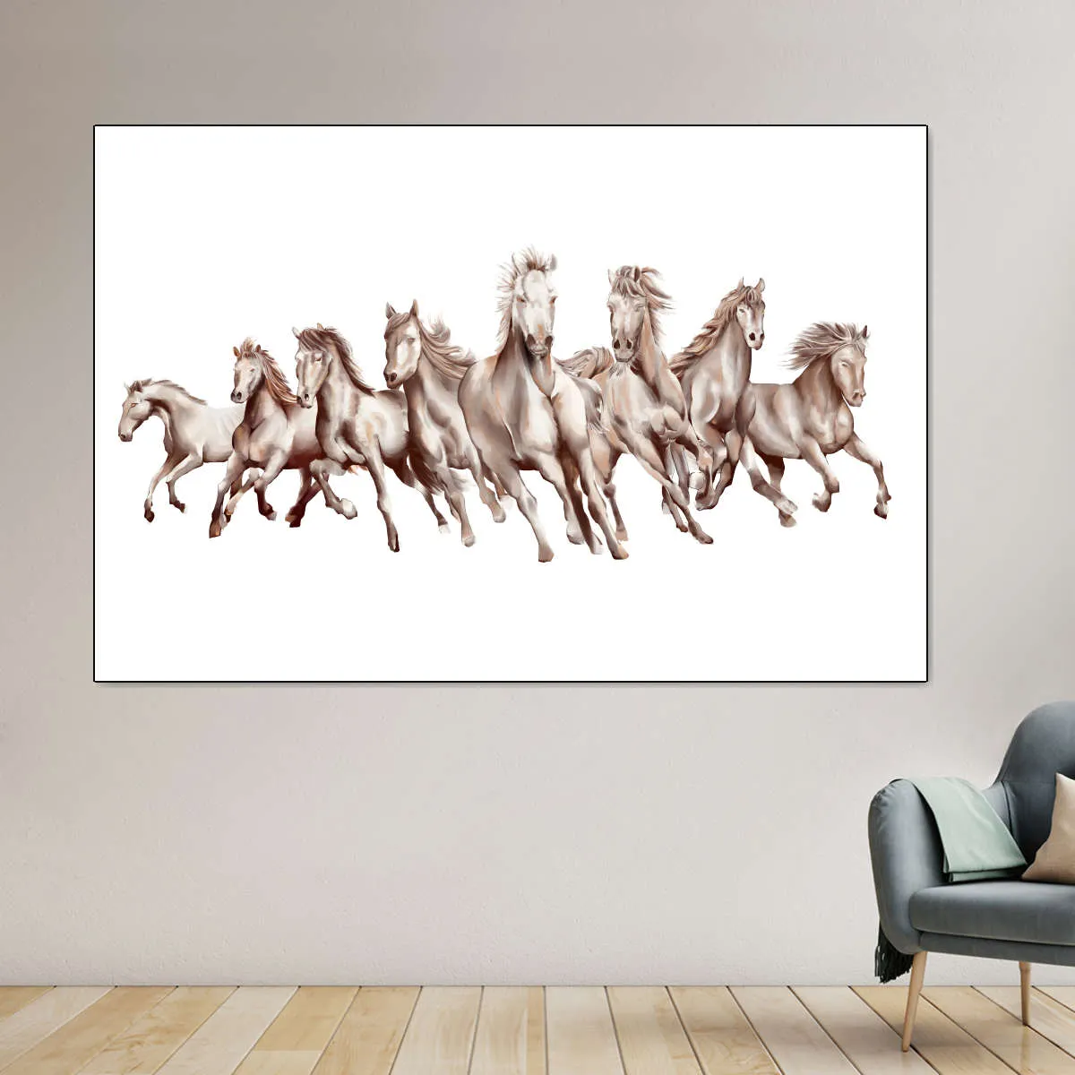 8 Horses Wall Art