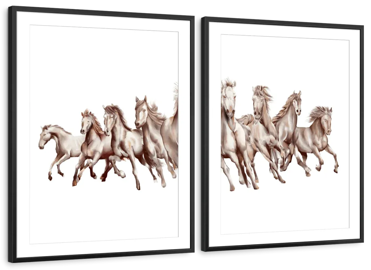 8 Horses Wall Art