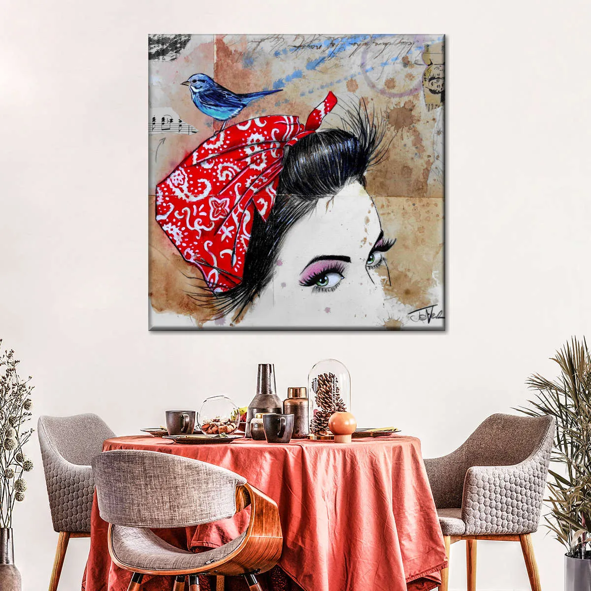 9 Bandana's - Birdhead Wall Art