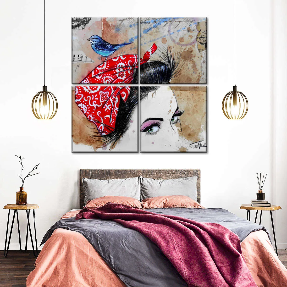 9 Bandana's - Birdhead Wall Art