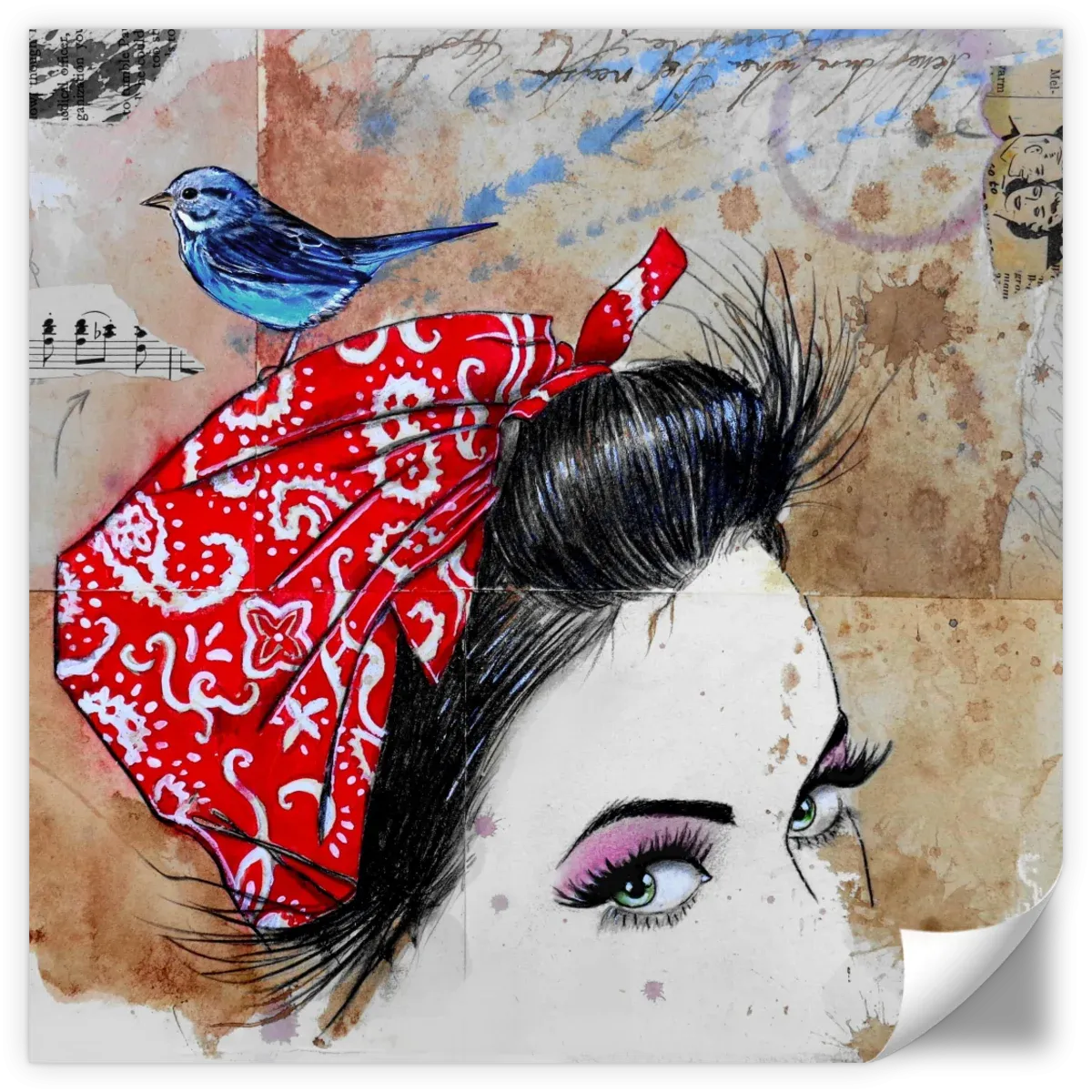 9 Bandana's - Birdhead Wall Art