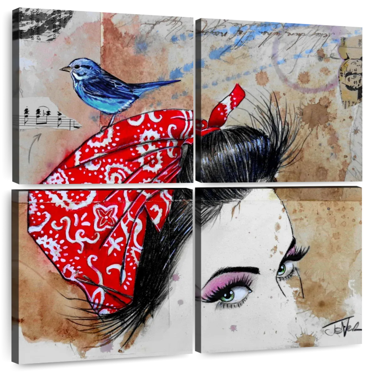 9 Bandana's - Birdhead Wall Art