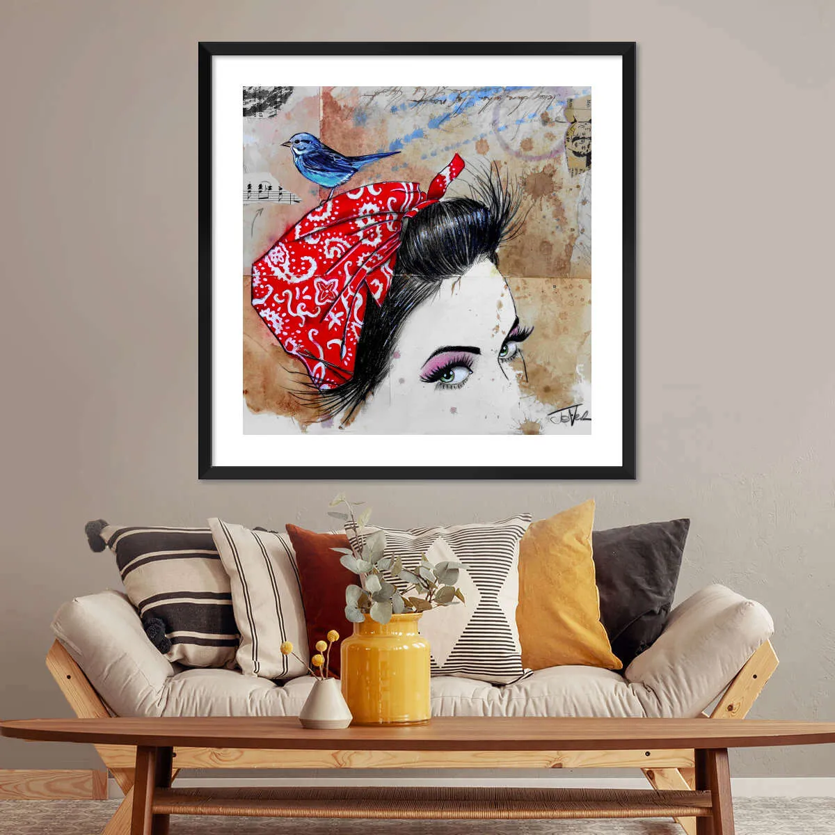 9 Bandana's - Birdhead Wall Art