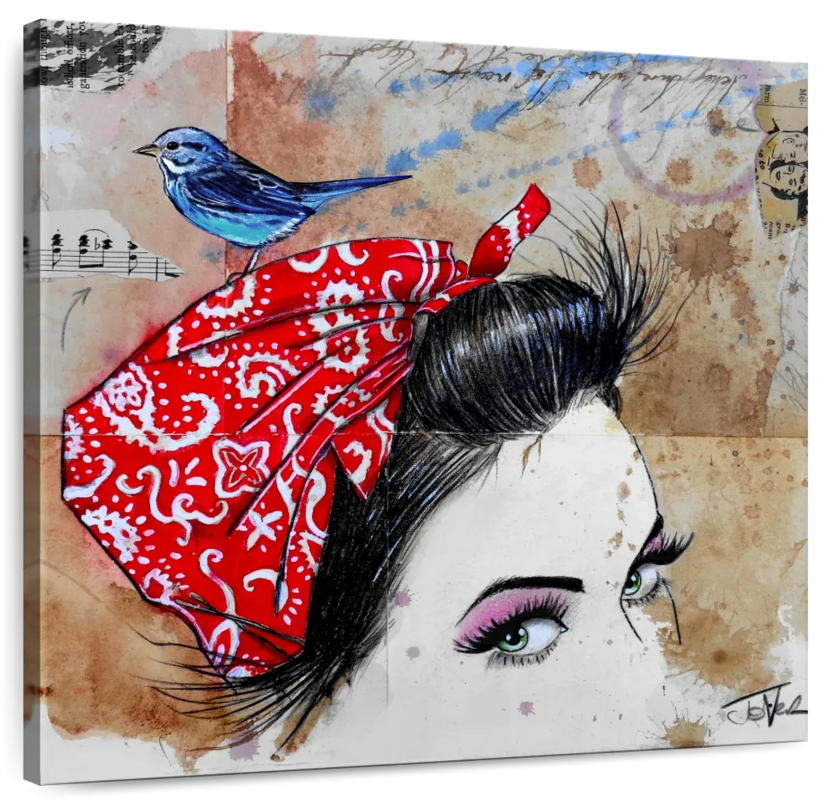 9 Bandana's - Birdhead Wall Art