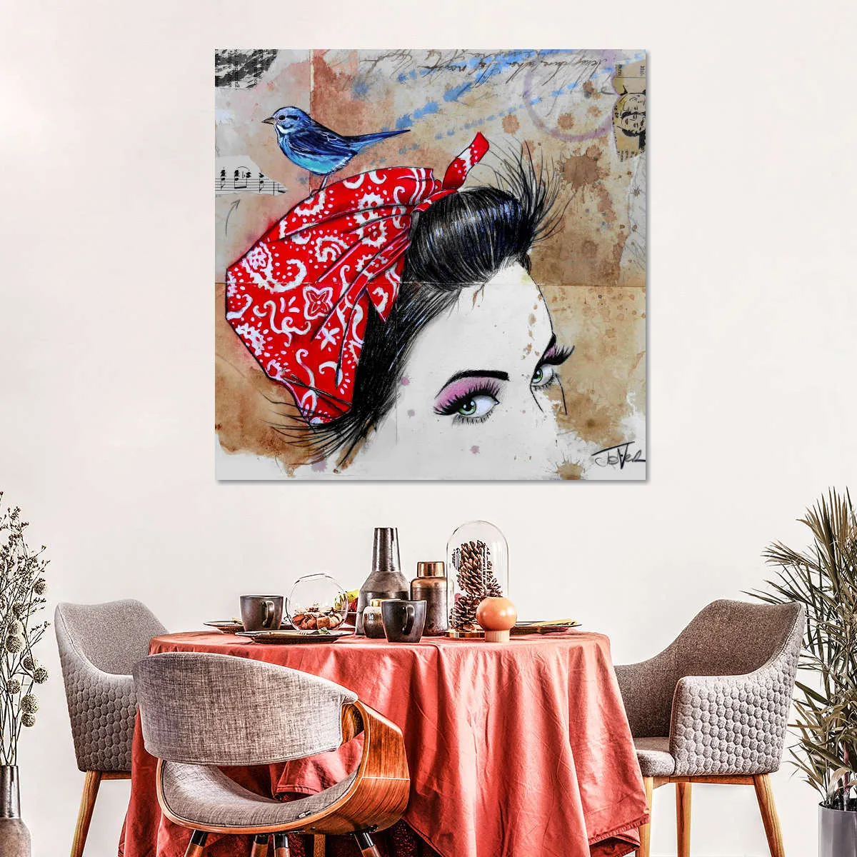 9 Bandana's - Birdhead Wall Art