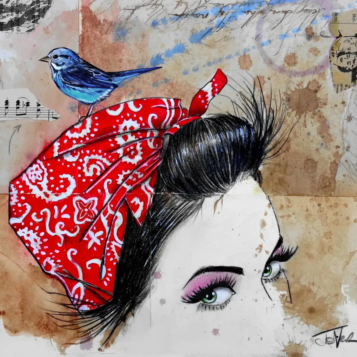 9 Bandana's - Birdhead Wall Art