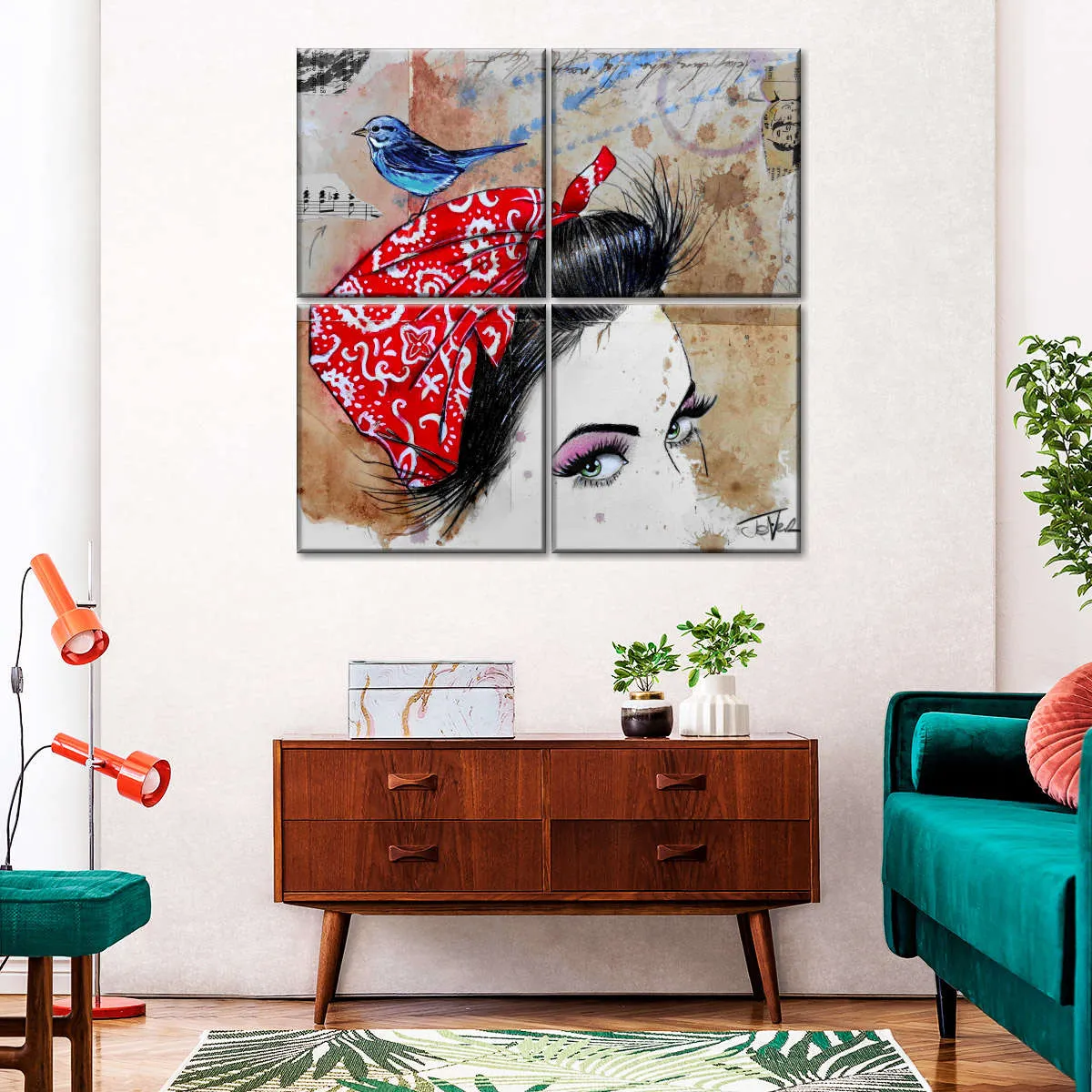 9 Bandana's - Birdhead Wall Art