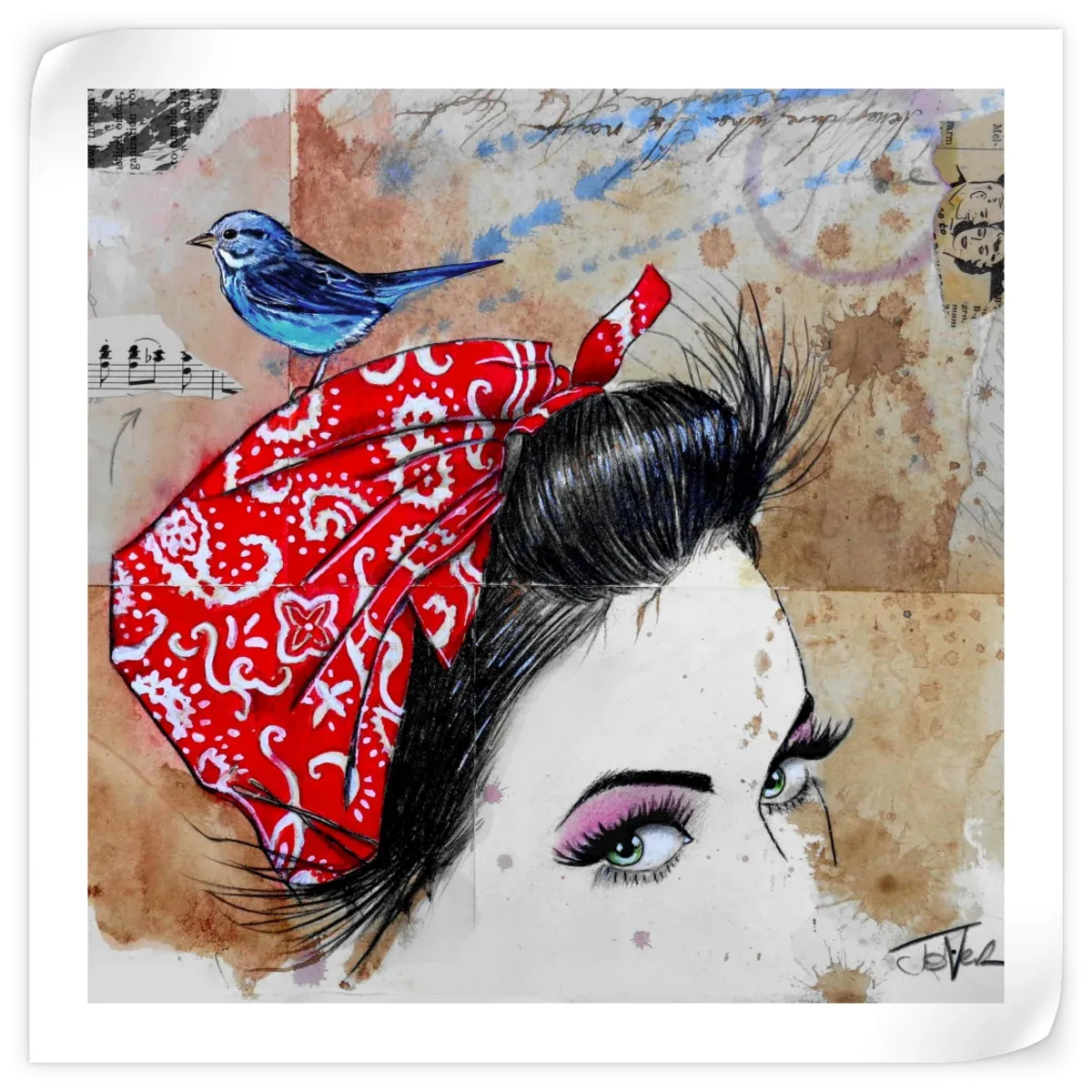 9 Bandana's - Birdhead Wall Art