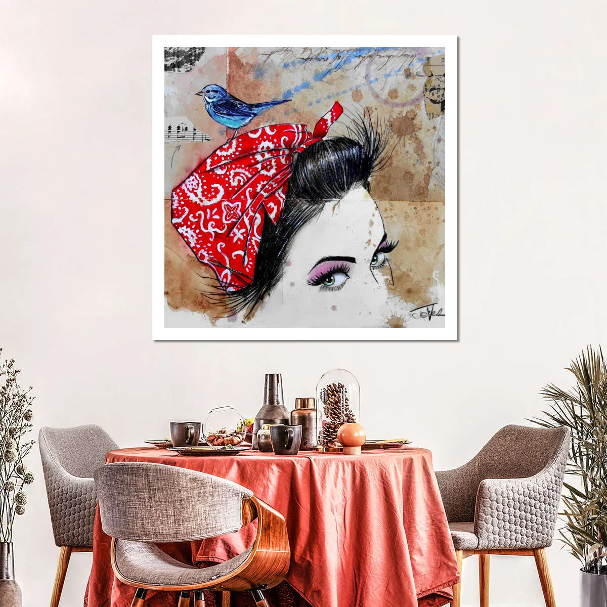 9 Bandana's - Birdhead Wall Art