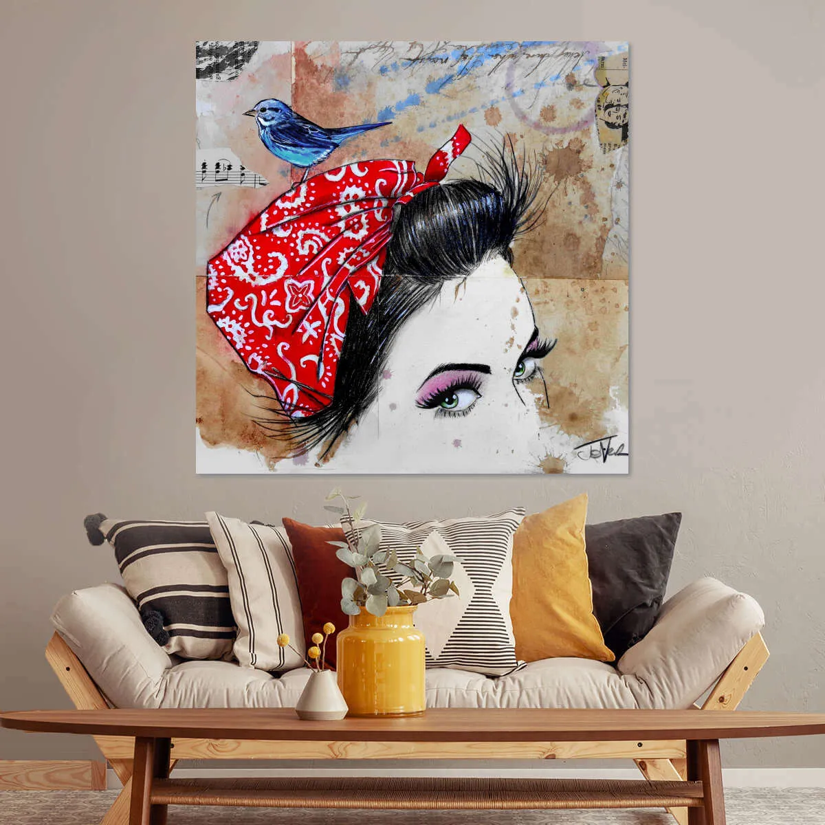 9 Bandana's - Birdhead Wall Art