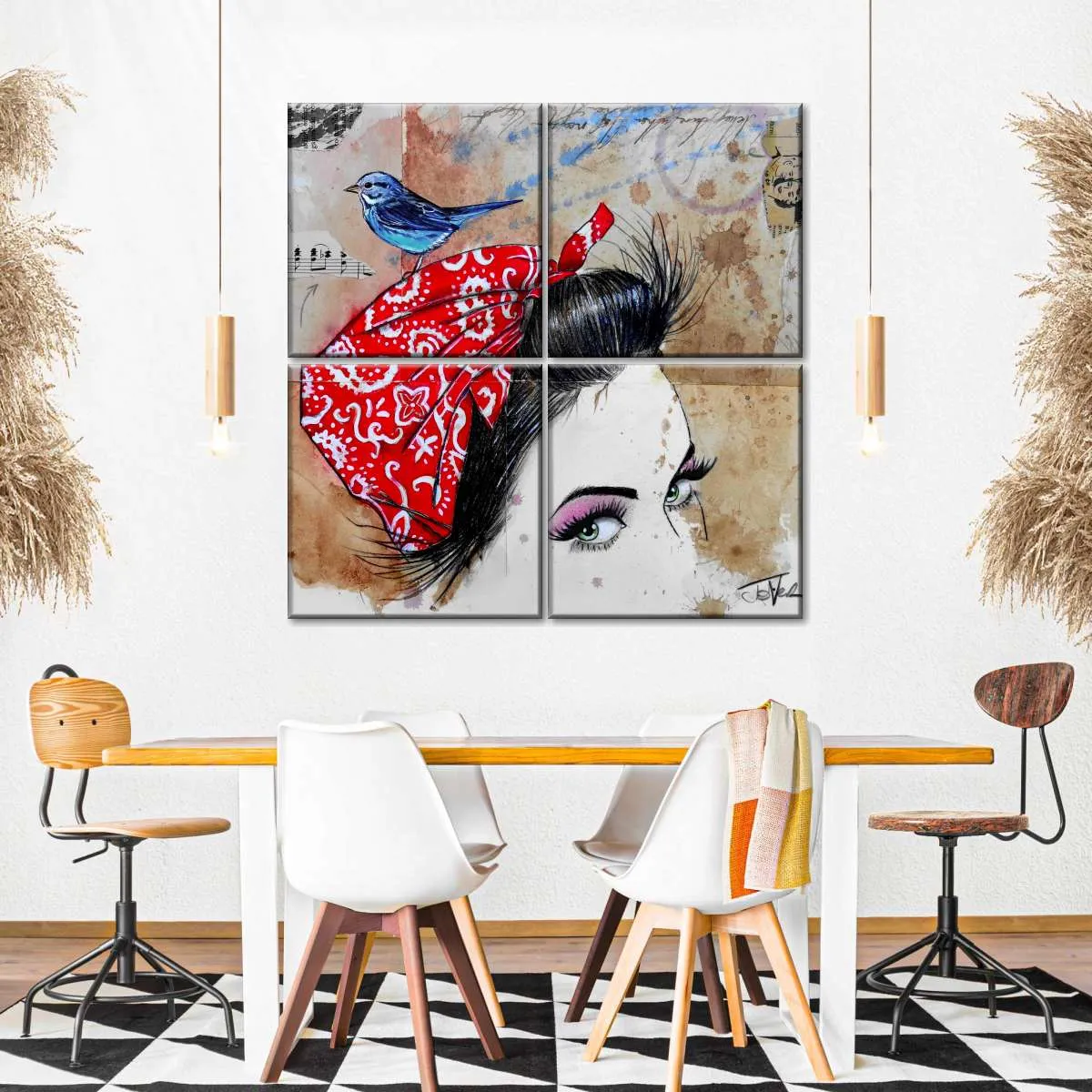 9 Bandana's - Birdhead Wall Art