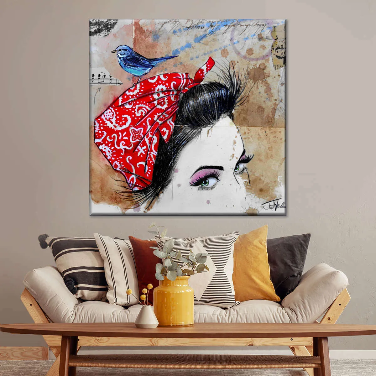 9 Bandana's - Birdhead Wall Art