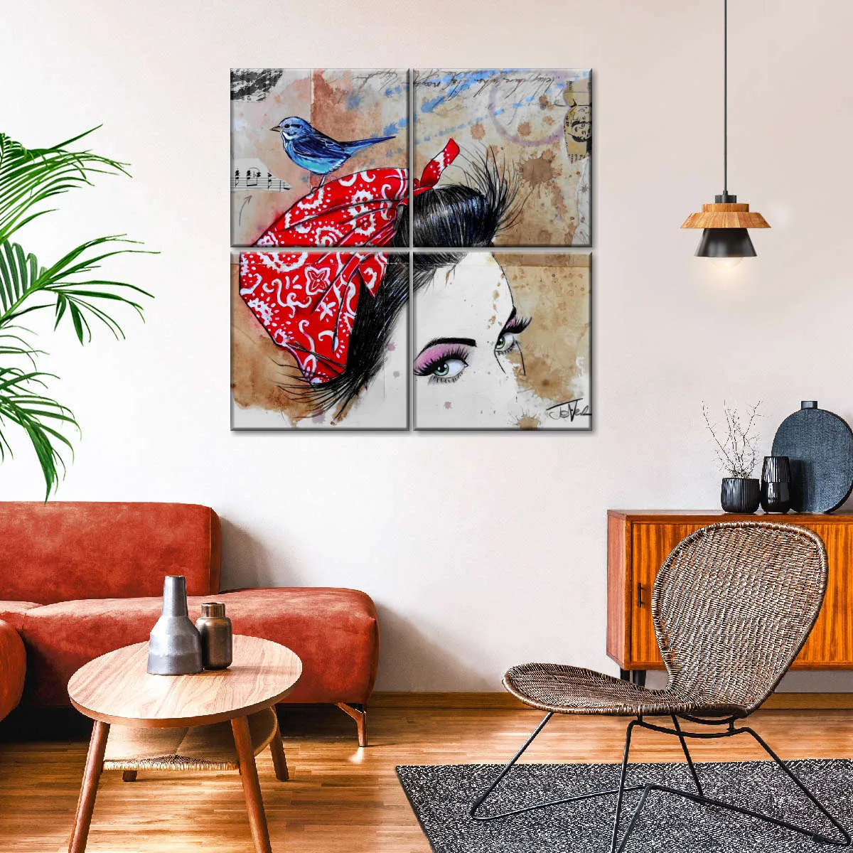 9 Bandana's - Birdhead Wall Art