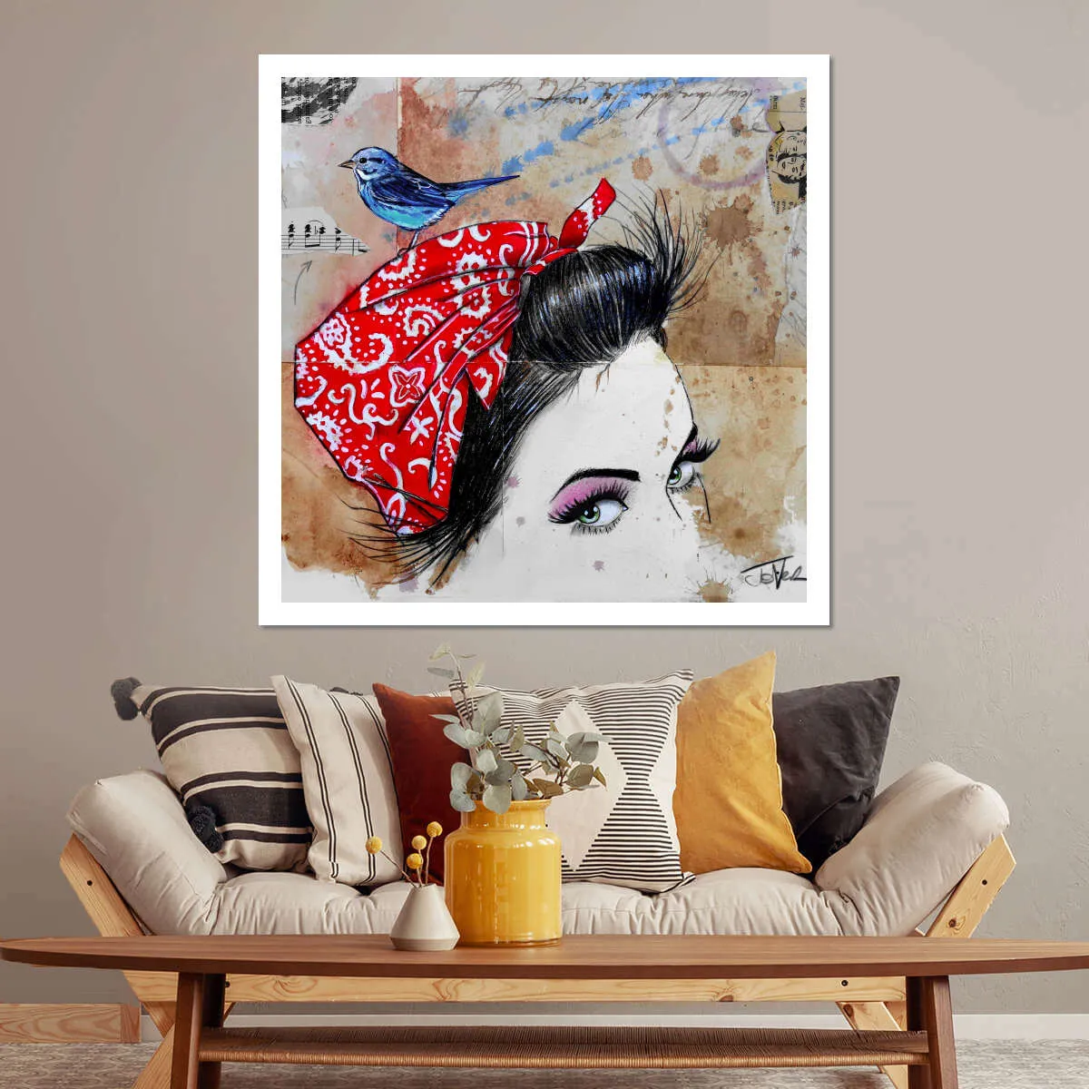 9 Bandana's - Birdhead Wall Art
