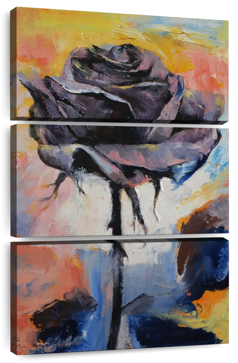A Black Rose Wall Art
