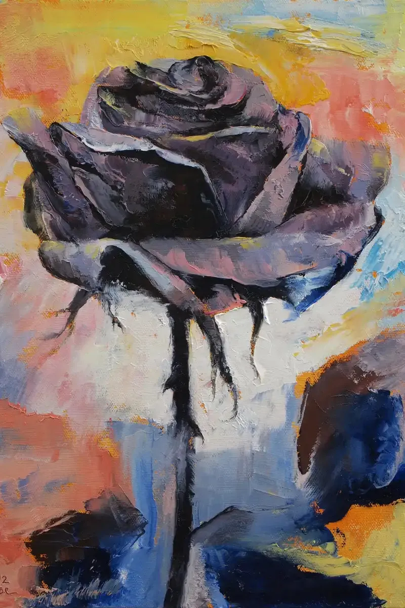 A Black Rose Wall Art