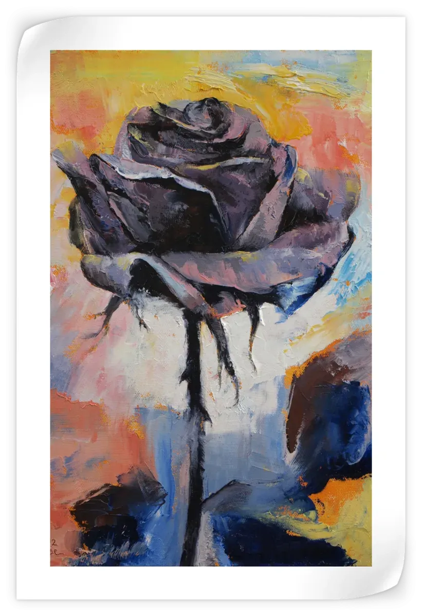 A Black Rose Wall Art