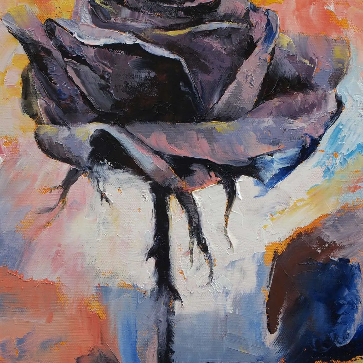 A Black Rose Wall Art