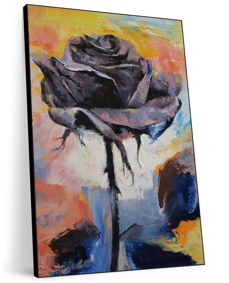 A Black Rose Wall Art