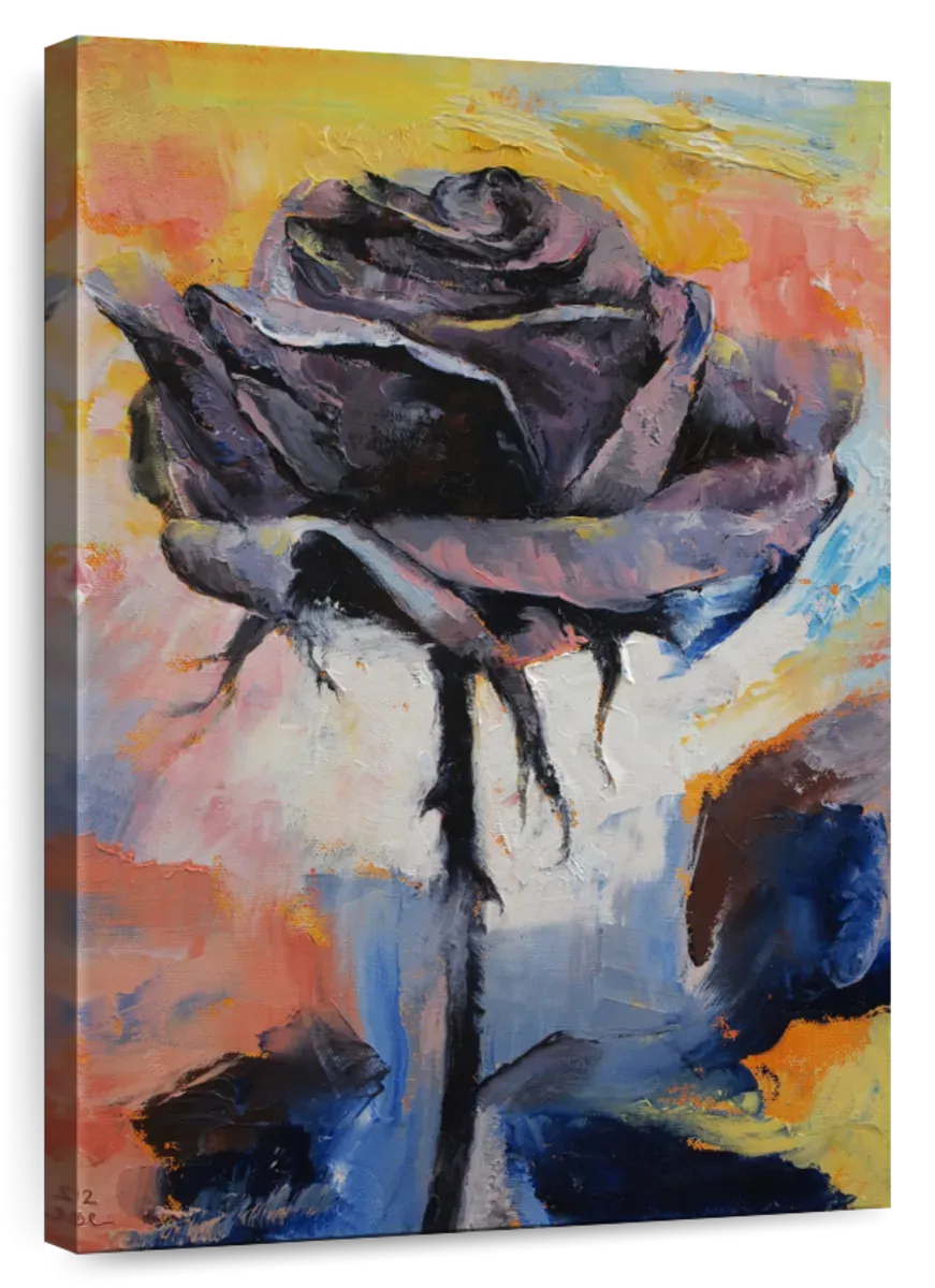 A Black Rose Wall Art