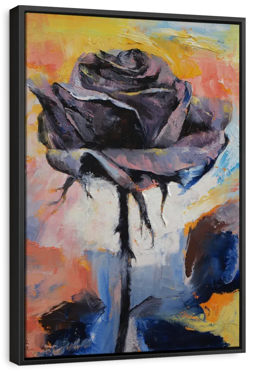 A Black Rose Wall Art