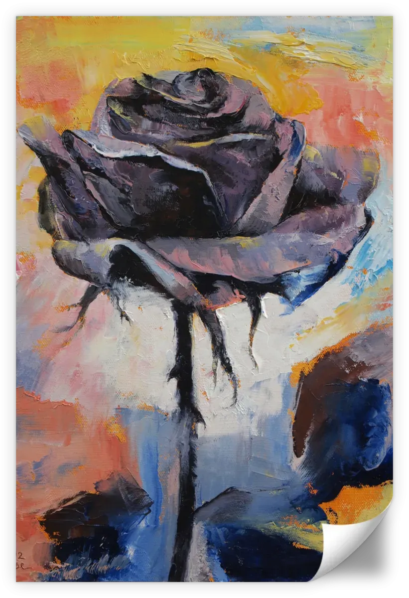 A Black Rose Wall Art
